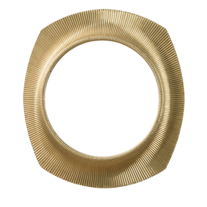 Espejo de pared redondo decorativo moderno con marco de metal con acabado de latón texturizado único para decoración de sala de estar, dormitorio y pasillo. - Product Image 6