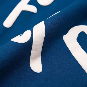 เสื้อยืดสตรีทแวร์พิมพ์ลายพัฟฟ์สำหรับผู้ชาย ผลิตตามสั่งจากโรงงาน OEM ผ้าฝ้ายทรงโอเวอร์ไซส์ ดีไซน์โลโก้ 3 มิติแบบนูน - Product Image 4