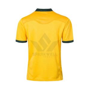 เสื้อรักบี้สีขาวสำหรับผู้ชาย คอกลม แขนสั้น ลายพิมพ์เรขาคณิต ระบายเหงื่อได้ดี ทรงปกติ ชุดกีฬาสำหรับผู้ใหญ่ - Product Image 5