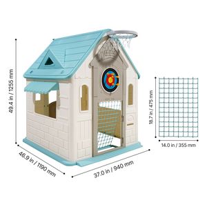 Casa de Juegos Infantil 5 en 1 para Exteriores con Baloncesto, Dardos, Fútbol, Lanzamiento de Aros, Puerta y Ventana Prácticas - Product Image 2