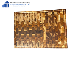 THANH TUNG THINH Wooden Cutting Board Rectangle Rustic Handmade Kitchen Wood Block For Food Use - Product Image 5