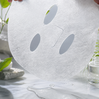 Y174 Feuille de support pour masque facial en fibre végétale, en Tencel modifié à l'eau de soie et gel marin, douce et hydratante, pour soins de la peau