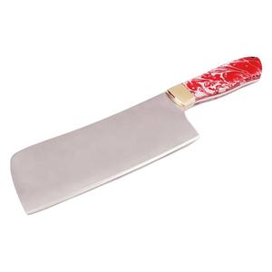 มีดเชฟครัวเหล็ก D2ทำด้วยมือพร้อมที่จับเรซินและที่ครอบเป็นมิตรกับสิ่งแวดล้อมออกแบบโลโก้ได้ตามต้องการ - Product Image 1