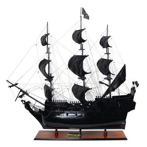 T381 - Maqueta de Barco de Perlas Negras de Madera Hecha a Mano, Gran Velero Pirata Vietnamita, Decoración para el Hogar, 140Lx38.5Wx127H cm - Product Image 1