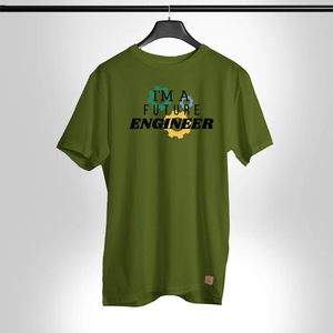 T-shirt décontracté blanc à manches courtes et col rond pour homme I'm A Future Engineer, coupe classique, imprimé, en jersey de coton - Product Image 3