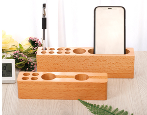 Support à stylos en bois de qualité supérieure pour organiser stylos, crayons, ciseaux et autres accessoires de bureau - Product Image 1