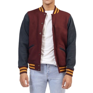 High Street Style Unisex Hooded Varsity <b>Jacket</b> <b>Slim</b> <b>Fit</b> Oversize Fashionable Patchwork Front Custom Logo with Wool Sleeves - Product Image 4
