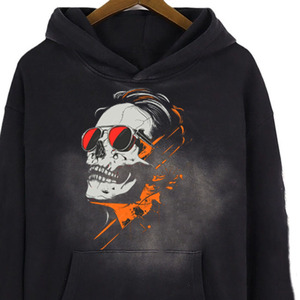 Conjunto de Sudadera con Capucha y Pantalones Deportivos para Hombre, Estampado de Calavera, Algodón French Terry, Estilo Urbano, Ropa de Otoño, Conjunto de Dos Piezas Oversize - Product Image 2