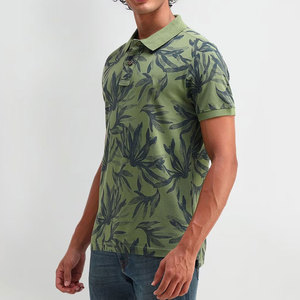 เสื้อโปโลชายสีเขียวลายดอกไม้ แขนสั้น ผ้าฝ้าย สไตล์ลำลอง ระบายอากาศได้ดี ทรงปกติ  สั่งซื้อขั้นต่ำน้อย เสื้อโปโลชาย - Product Image 2