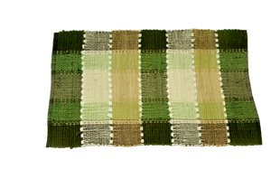 Tapis d'extérieur rectangulaire vert à carreaux en fibres végétales, tissé à la machine, style ferme moderne, idéal pour le yoga et les pique-niques - Product Image 2