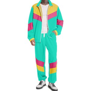 Ensemble de survêtement unisexe 2 pièces coupe-vent léger style streetwear hip-hop années 80, col montant, costume d'Halloween, veste coupe-vent - Product Image 5