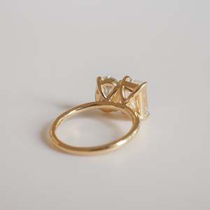 Bague de fiançailles et de mariage solitaire en or massif 14 carats avec diamant de laboratoire de 1 à 4 carats, certifiée IGI, bijoux fins de luxe unisexe - Product Image 2