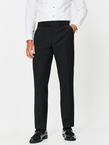 Costume d'affaires noir en laine pour homme, coupe ajustée, simple boutonnage, col à revers, longueur standard, infroissable, style britannique - Product Image 4