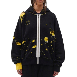 Hoodie Homme Streetwear Effet Usé avec Manches Détachées et Épaules Tombantes - Product Image 5