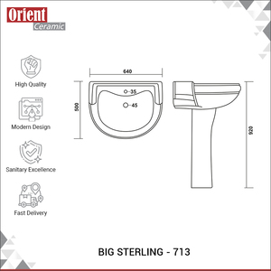 Meilleure vente en gros, qualité supérieure, dernier design, lavabo en céramique blanche avec piédestal pour usage domestique et hôtelier - Product Image 3
