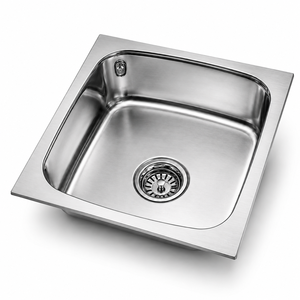 Square Stainless Steel Kitchen Sink Basin Countertop Washing Bowl for Multi Function - Product Image 1
