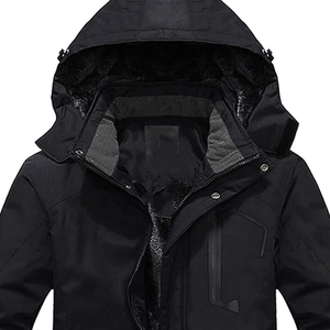 Chaqueta de esquí impermeable para hombre, de softshell, cortavientos, transpirable, con cremallera, negra, para snowboard y senderismo. - Product Image 4