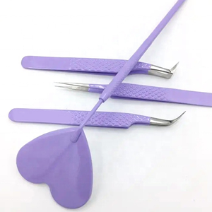 Fast Shipping Eyelash Extension Tweezers & Mirror Set, Solid Color Stainless Steel Lash <b>Tools</b> Wholesale Price With Custom Logo - Product Image 1