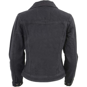 SAMROZ SPORTS Leather Women's Ladies Black Denim Jacket with Studded Spikes - Product Image 4