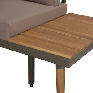 Ensemble de canapés en bois d'acacia massif, en acier et polyester, marron et gris, pour jardin, élégant et durable - Product Image 3