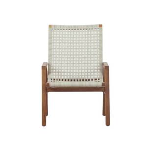 Fauteuil de jardin en teck tressé Saro, chaise longue d'extérieur, fauteuil en bois pour patio, villa, hôtel, balcon - Product Image 4