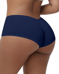 High Waist Solid Color Knitted Shorts Women's Elastic Waistband Sexy Club Style Breathable Skinny Fit Quick Dry Eco-Friendly - Product Image 1