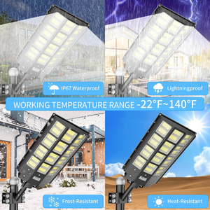 Lampe solaire LED de sécurité avec capteur radar, montage mural extérieur, éclairage de jardin et de chemin - Product Image 6