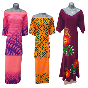 Robe d'été polynésienne tribale Samoa, robe de soirée personnalisée avec fleur de Tiaré, robes longues élégantes pour femmes - Product Image 5