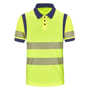 Camiseta Polo de Trabajo de Seguridad y Construcción Reflectante de Alta Visibilidad Fluorescente de Poliéster Más Vendida en Oferta - Product Image 1