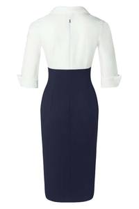 Robe Polo Officielle pour Femme - Hybride Formelle et Sportive - Logo Personnalisé, Rayures Contrastées, Manches Courtes, Vêtements pour Femmes - Product Image 2