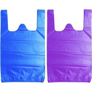 Sacchetti di Plastica Ispirati alle T-Shirt 12x20 Pollici con Manici per Negozi e Ristoranti - Product Image 1