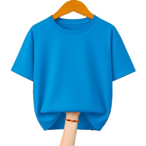 Camiseta de Mujer 100% Algodón, Cuello Redondo, Manga Corta, Tejido de Sarga, Transpirable, Ecológica, Informal/Playera, con Estampado Gráfico Azul - Product Image 1