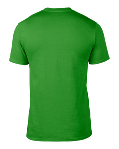 T-shirt en coton vert uni pour homme, coupe classique, manches courtes, col rond, jersey décontracté, teinture unie - Product Image 3
