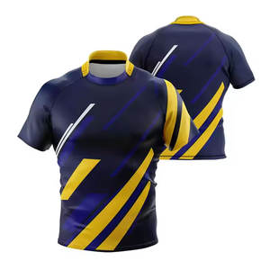 Maillot de rugby personnalisable en polyester 100 %, 320 g/m², respirant, avec logo brodé, durable, pour hommes, vente en gros - Product Image 2