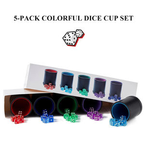 Componentes de Juego de Mesa de Lujo Únicos, Personalizables con Logotipo, Cubierta de Cuero para Juegos de Azar, Interior de Terciopelo Suave, Vaso para Dados de PU Familiar y Divertido - Product Image 3