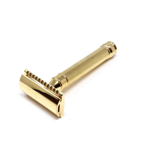 Rasoir de sécurité professionnel de haute qualité, entièrement doré, à double tranchant, réutilisable, écologique, portable, 15g, pour hommes, en acier inoxydable - Product Image 4