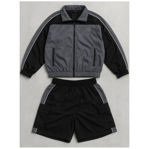 ชุดเทคแวร์ผู้ชายคุณภาพสูง แจ็คเก็ตกันลมกันน้ำแบบสะท้อนแสง กางเกงขายาว รับผลิตตามสั่ง OEM จำนวนมาก - Product Image 2