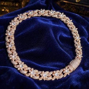 Unique Design Mens Moissanite Diamond Cuban Chain Necklace Iced Out Hip Hop Jewelry with High Sparkle Finish for Sale - Product Image 2
