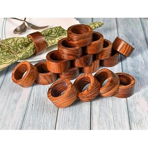 Wooden handmade napkin ring with luxury brass design on <b>top</b> <b>table</b> <b>decor</b> custom <b>wedding</b> order - Product Image 2