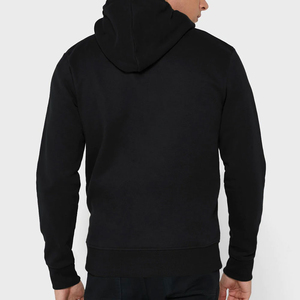 Sweat-shirt à capuche zippé noir pour homme, coupe classique, en coton tricoté, décontracté, pour l'automne - Product Image 2