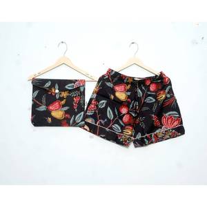 Conjunto de Pijama Corto de Algodón Indio Romántico, Lujoso y Vintage para Novia, Transpirable, de Secado Rápido y Suave para Mujer y Niña, Verano - Product Image 2