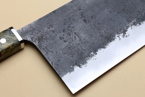 Couteau à découper artisanal en acier carbone de 7 pouces avec manche ambidextre en bois et résine, compatible lave-vaisselle et étui en cuir - Product Image 3