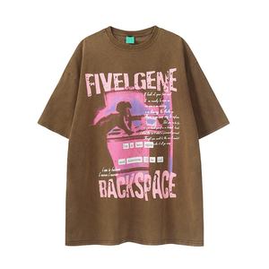 Camisetas Vintage de Alta Calidad, Ecológicas, de Corte Holgado, Estilo Urbano, Personalizadas con Estampado 3D, de Secado Rápido, Bordado Chenille, 100% Algodón - Product Image 5