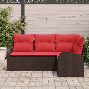 Set Divano da Giardino in Polyrattan Marrone a 4 Posti, Resistente alle Intemperie, Arredamento da Esterno dal Design Contemporaneo - Product Image 3