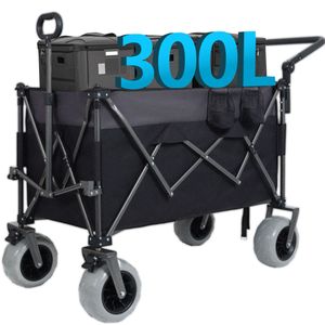 Carrello da Campeggio Multifunzionale XL 300L, Pneumatici da Spiaggia 9''x4'', Carrello Pieghevole Push-Pull con Manico Girevole - Product Image 2