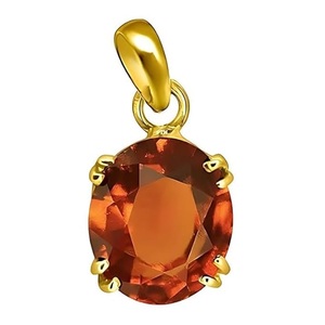 Hessonite Naturale Gomed 3.25 Ratti 3 Carati Eco-Friendly Design Classico Gemma Certificata Astrologica Panchdhatu 5 Metalli 22k - Product Image 1