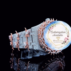 Reloj Inteligente Redondo de Moda para Mujer con Gemas, Personalización Disponible - Product Image 3