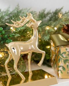 Soporte para Calcetines Navideños con Forma de Reno Dorado, Gancho Metálico para Colgar Calcetines en la Chimenea, Decoración Navideña para el Hogar - Product Image 3