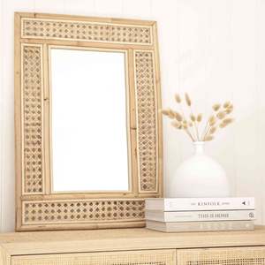 Vintage square <b>Rectangle</b> <b>Mirror</b> Antique Style Natural Handcrafted Rattan <b>Mirrors</b> Premium Quality Customization Support - Product Image 5