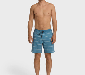 Shorts de bain rayés pour homme, taille mi-haute, cordon de serrage, séchage rapide, décontractés, extensibles, pour la plage et le surf, imprimés - Product Image 1